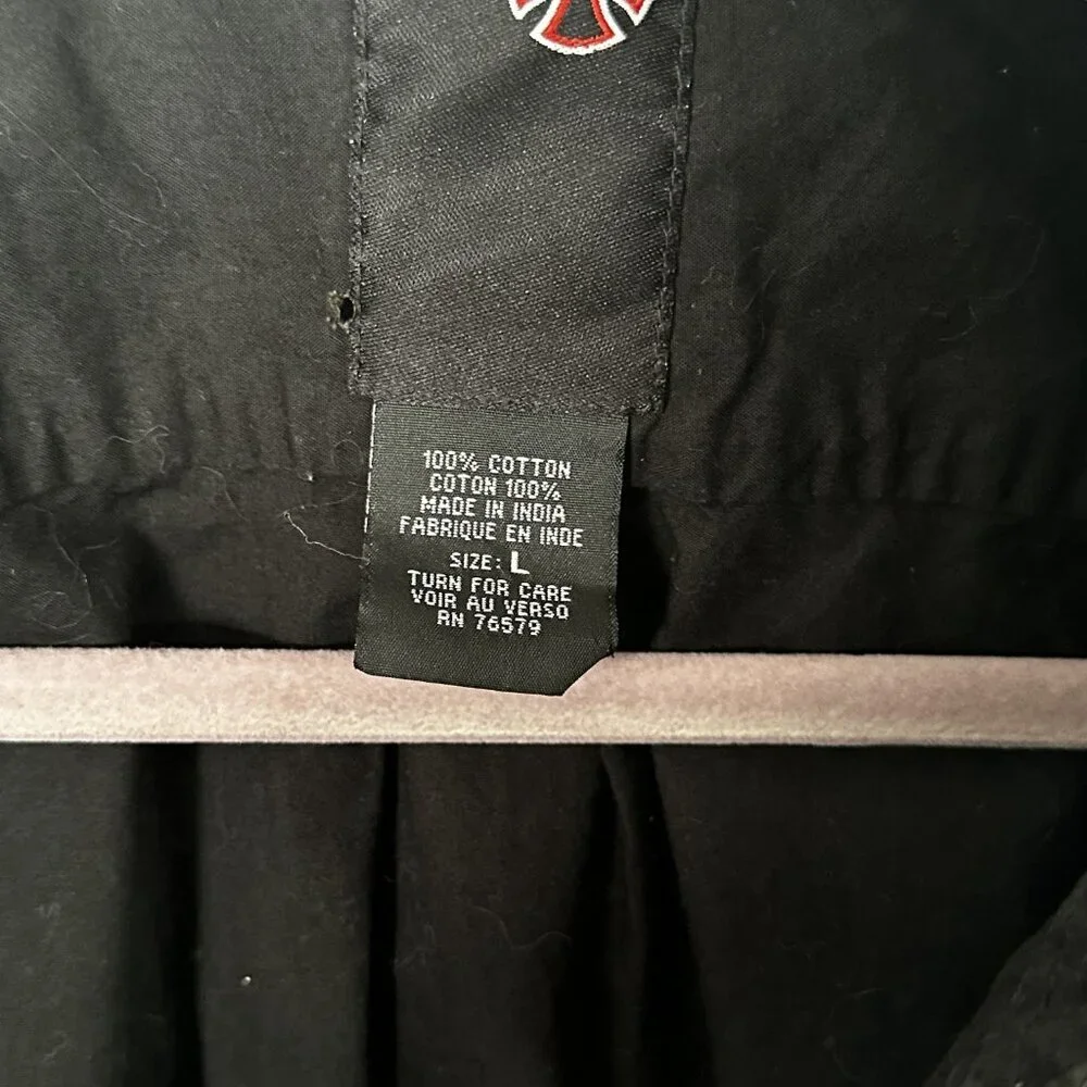 Vintage Skater Shirt Black Short Sleeve Button-up Independent Men's Size Large - Picture 6 of 6